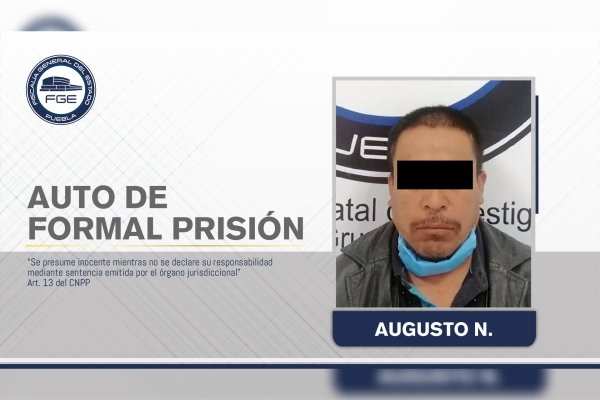 Dictan formal prisión contra responsable de homicidio