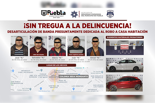 Peligrosa banda desarticulada por la Policía Municipal; cometió más de 30 robos