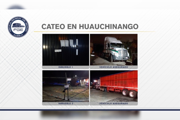 Fiscalía cateó inmuebles y recuperó un tractocamión