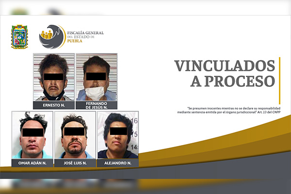 Cinco facinerosos vinculados a proceso por robos y asaltos