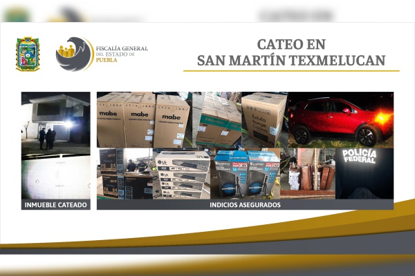 Fiscalía de Puebla cateó en San Martín tres inmuebles con mercancía robada