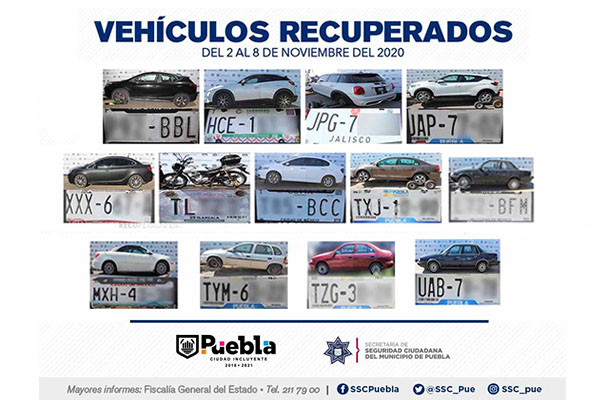 En la última semana, la SSC recupera 14 vehículos con reporte de robo