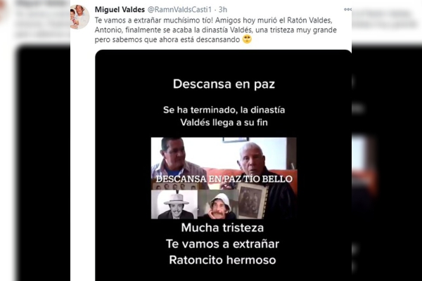 Termina la dinastía Valdés: Antonio “el Ratón” Valdés fallece a los 91 años