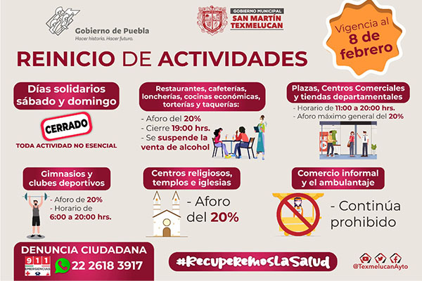 Texmelucan se suma a la apertura responsable y gradual de la actividad comercial