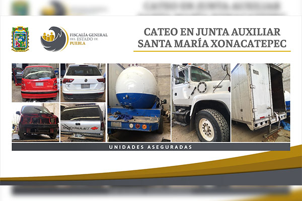 Fiscalía cateó inmueble con vehículos robados y con placas alteradas