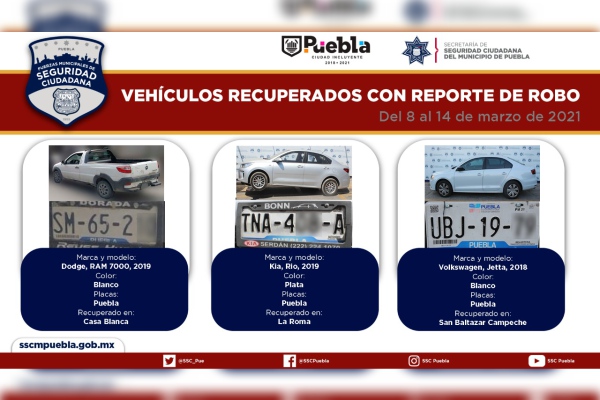 Policía Municipal remite 15 vehículos ante el Ministerio Público