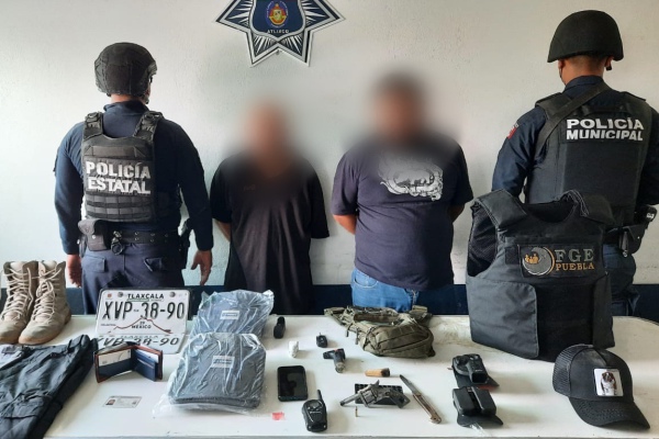 Policía de Atlixco detiene a tres por portación de arma y delitos contra la salud