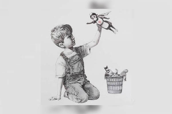 Banksy rompe récord de venta con obra que revaloriza a personal médico