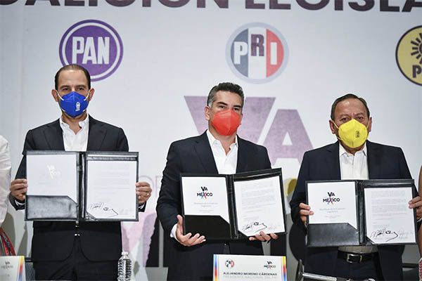 PRI, PAN y PRD conforman coalición que "regresará el equilibrio” a la Cámara de Diputados