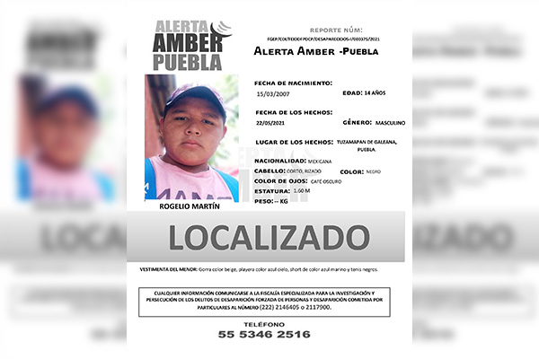 Desactivan Alerta Amber tras localizar ileso a Rogelio de 14 años