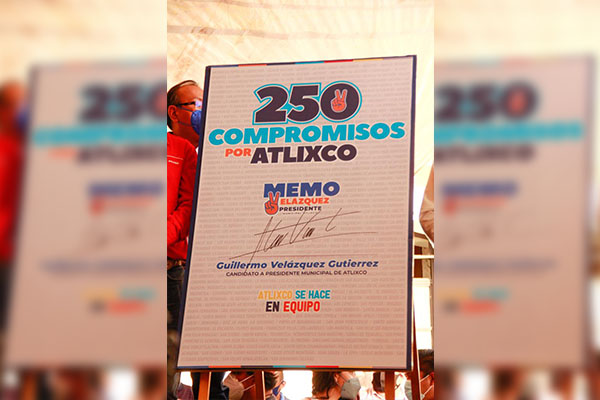 Con 250 compromisos firmados ante notario público, cierra campaña Guillermo Velázquez