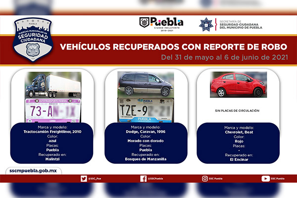 En la última semana, Policía Municipal recuperó siete autos robados