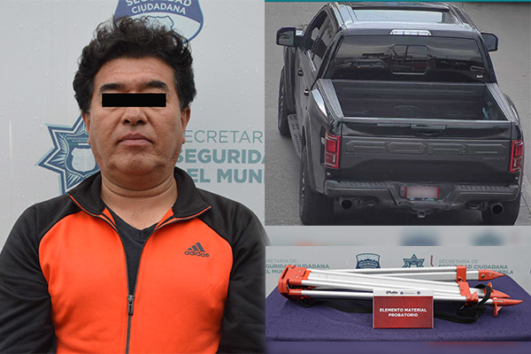 Sujeto detenido por robar equipo topográfico