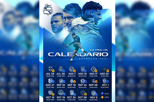 Puebla tendrá durísimo inicio de calendario en el Apertura 2021
