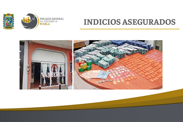 Fiscalía asegura más de 14,000 pastillas y 200 dosis de droga en Atlixco