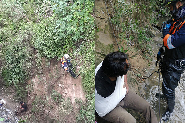 Lo lanzaron a una barranca después de robarle su coche