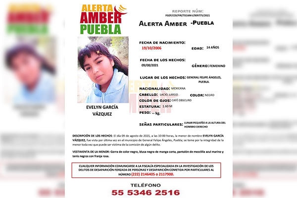 Activan Alerta Amber para localizar a menor de 14 años