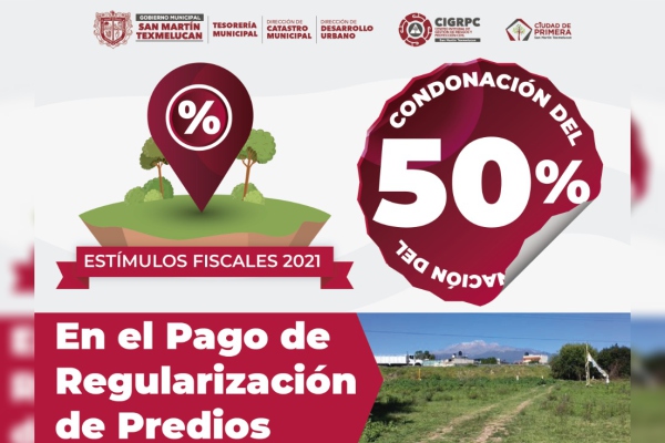 Gobierno de Texmelucan anuncia estímulos fiscales para regularización de predios