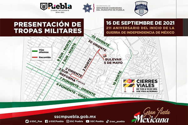 Anuncia Ayuntamiento presentación de militares para este 16 de septiembre