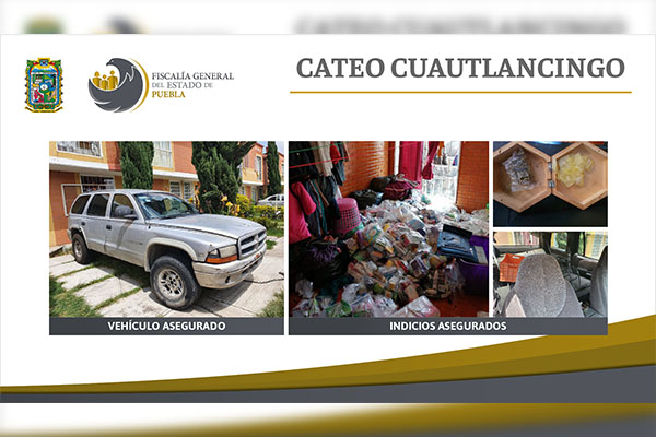 En cateo, FGE aseguró droga y artículos robados