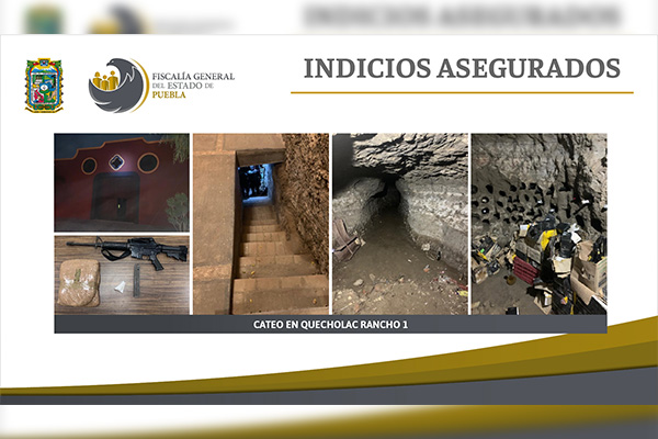 Fiscalía cateó 3 ranchos y encontró droga, armas y un túnel