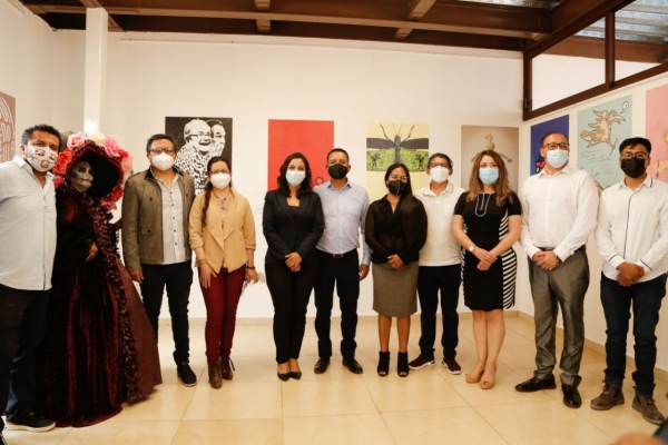Inaugura Edmundo Tlatehui exposición “Dos toltecas camino al Mictlán”