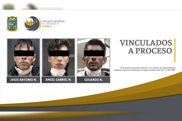 Dictan prisión preventiva a tres sujetos por robo agravado