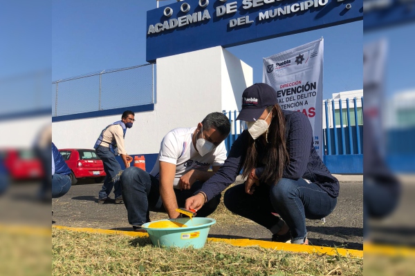 Cadetes de policía participan en jornadas de proximidad del Ayuntamiento de Puebla