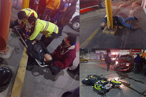 Un muerto y un herido deja choque entre auto y dos motocicletas