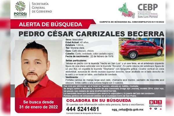 Emiten alerta de búsqueda por desaparición de “el Mijis”