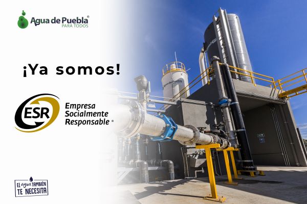 Agua de Puebla obtiene el distintivo “Empresa Socialmente Responsable”