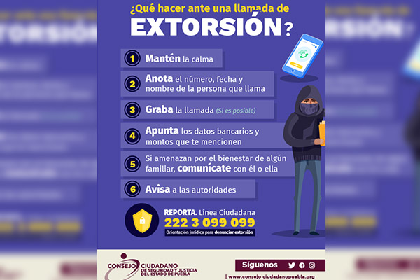 Invita Consejo Ciudadano a denunciar la extorsión
