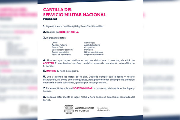 Comienza el registro de clase 2004 para obtener Cartilla Militar
