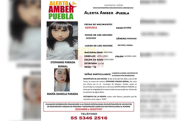 Activan Alerta Amber para localizar a menor de 9 años
