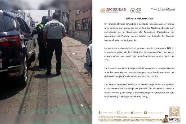 Torvo sujeto que agredió a policías de Tránsito fue cesado de la GN desde 2021
