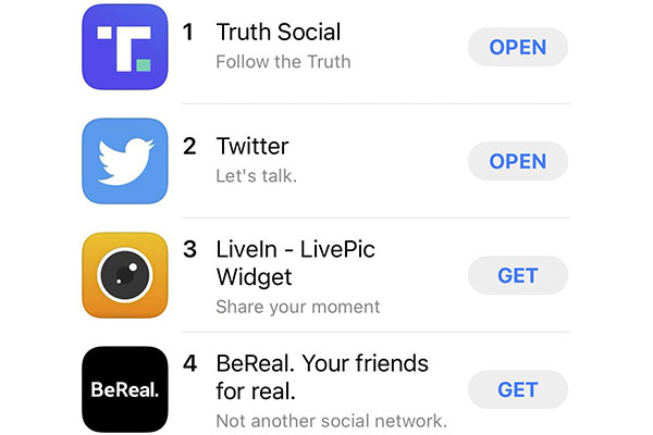Truth Social se impone a Twitter en App Store tras la compra de Elon Musk