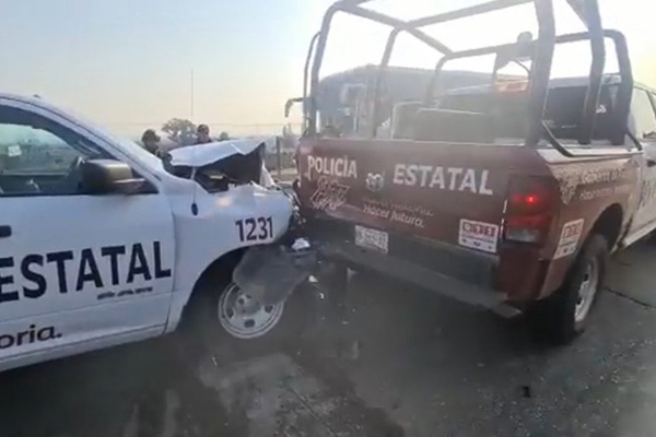 Tres patrullas de la Policía Estatal protagonizan carambola