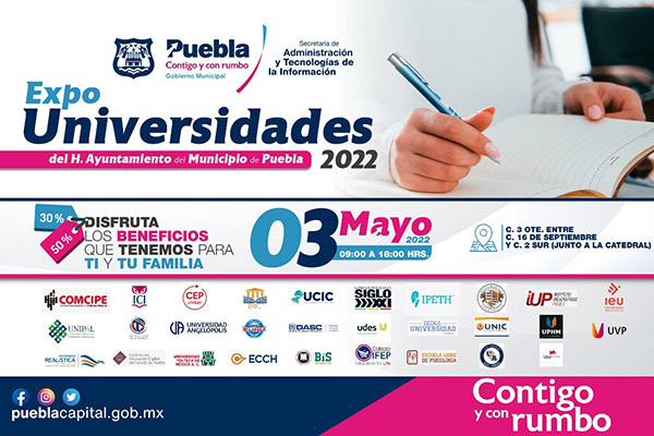 Ayuntamiento de Puebla invita a la Expo Universidades 2022