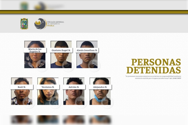 Fiscalía detiene a siete malhechores por el secuestro de una joven