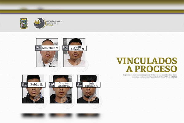 Cinco maleantes vinculados por homicidio, robo, desaparición y lesiones