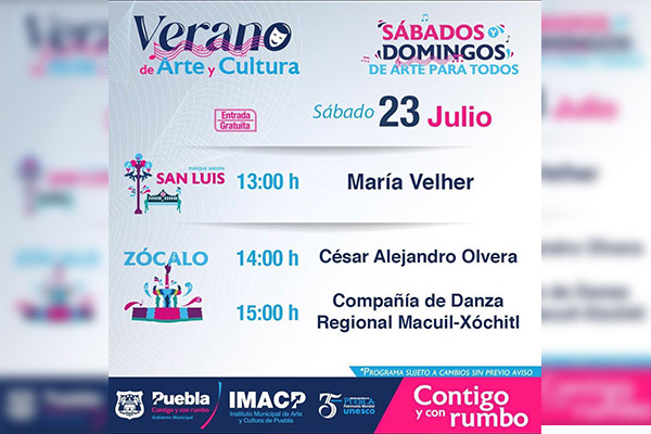 Los sábados y domingos son de arte para todos en Puebla