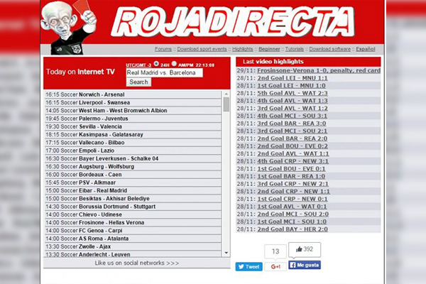 Condenan a “Rojadirecta” a pagar más de medio millón de euros a empresa televisiva