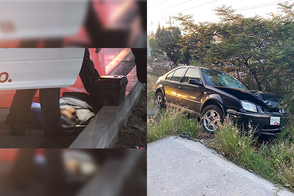 Hallan cadáver maniatado junto a un auto accidentado en la Puebla-Orizaba