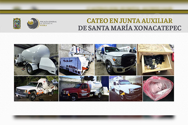 Asegura FGE autotanques y más de 100 dosis de droga en Xonacatepec