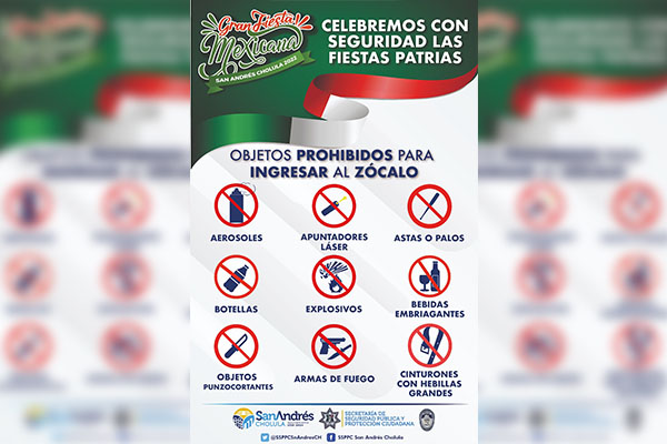 Anuncia San Andrés Cholula operativo de seguridad y vialidad para fiestas patrias