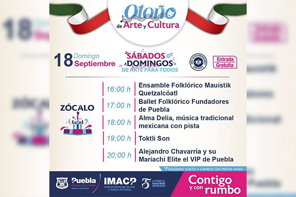 Con exposiciones, danza y música siguen los festejos patrios en Puebla