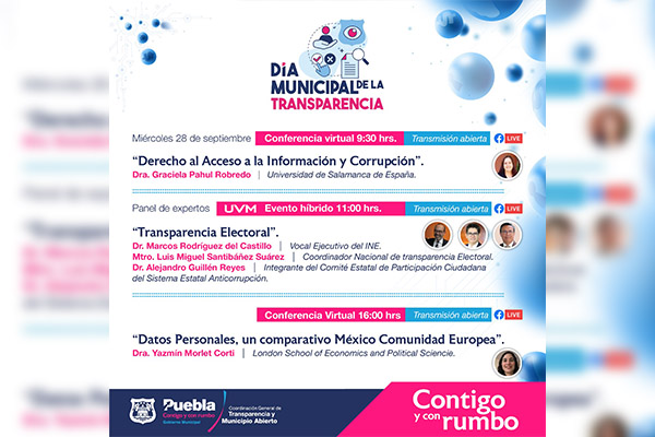 Puebla celebrará Día Municipal de la Transparencia con jornada informativa