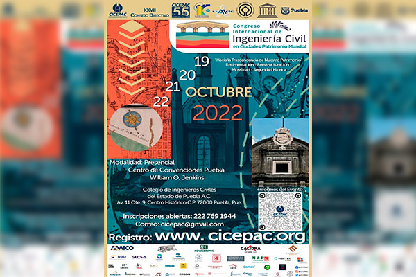 Puebla será sede del Congreso Internacional de Ingeniería Civil en Ciudades Patrimonio