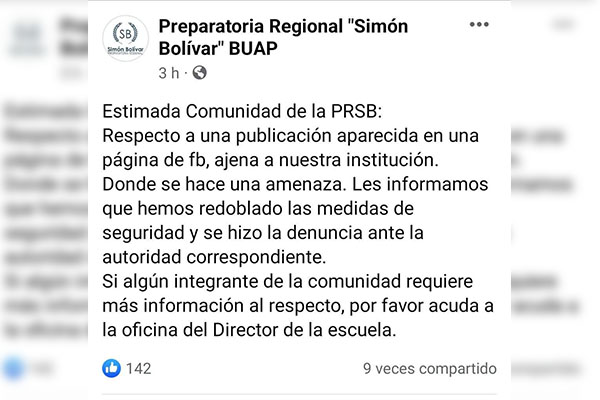 Falsa amenaza de tiroteo, ahora en campus regional de la BUAP