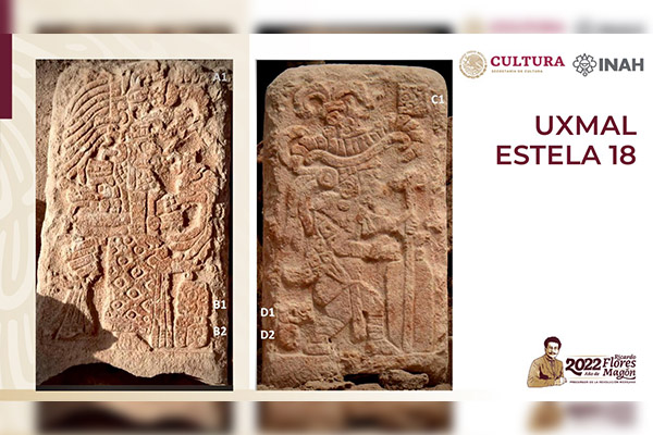 Arqueólogos hallan una estela labrada en ciudad maya de Uxmal